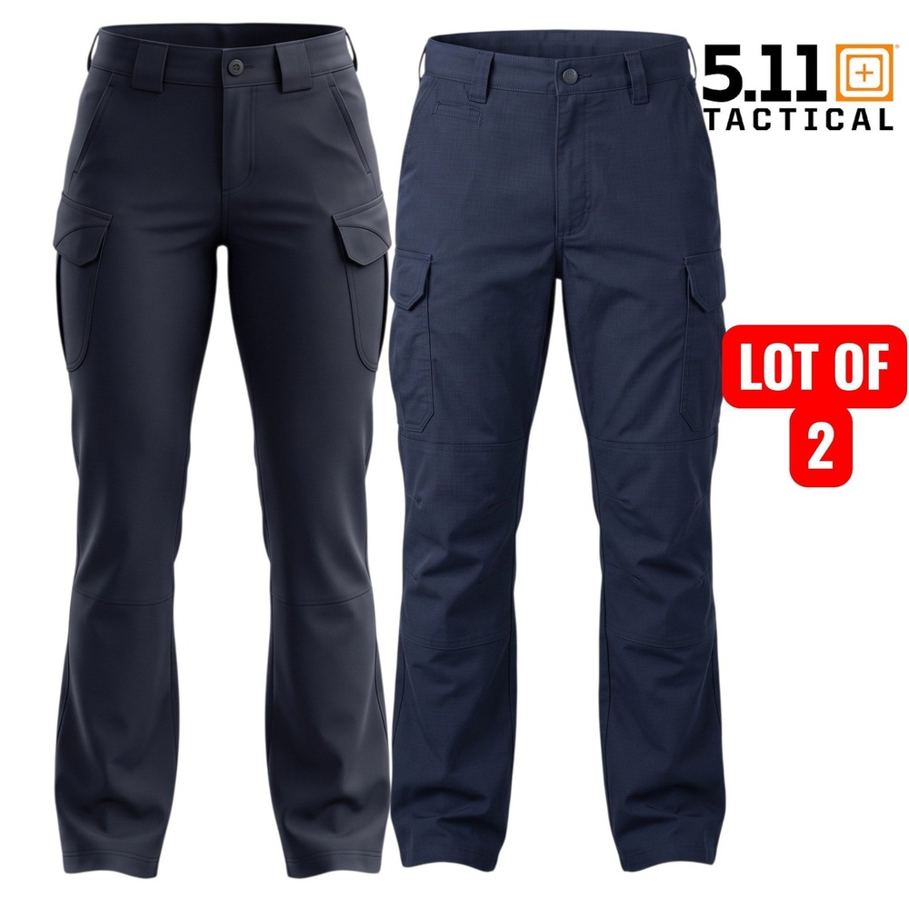 5.11 Tactical Cargo Pants Women sz 10 Black Navy Blue 2-Pack Work Outdoor 30x30